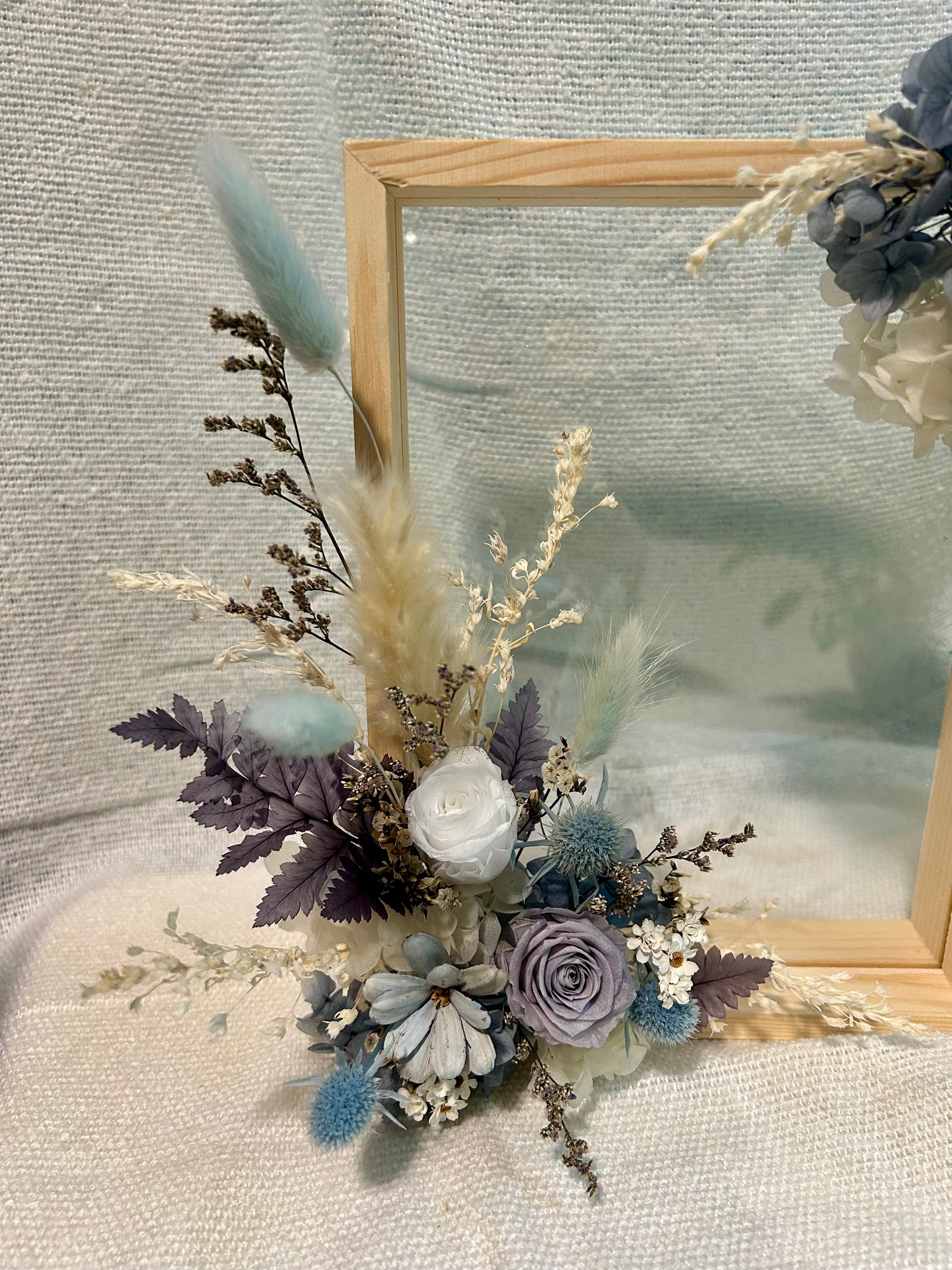 Ocean bloom floral frame closed up