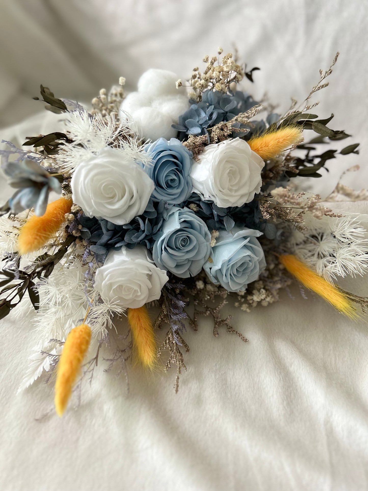 Preserved Flower Bridal Bouquet - Baby Blue