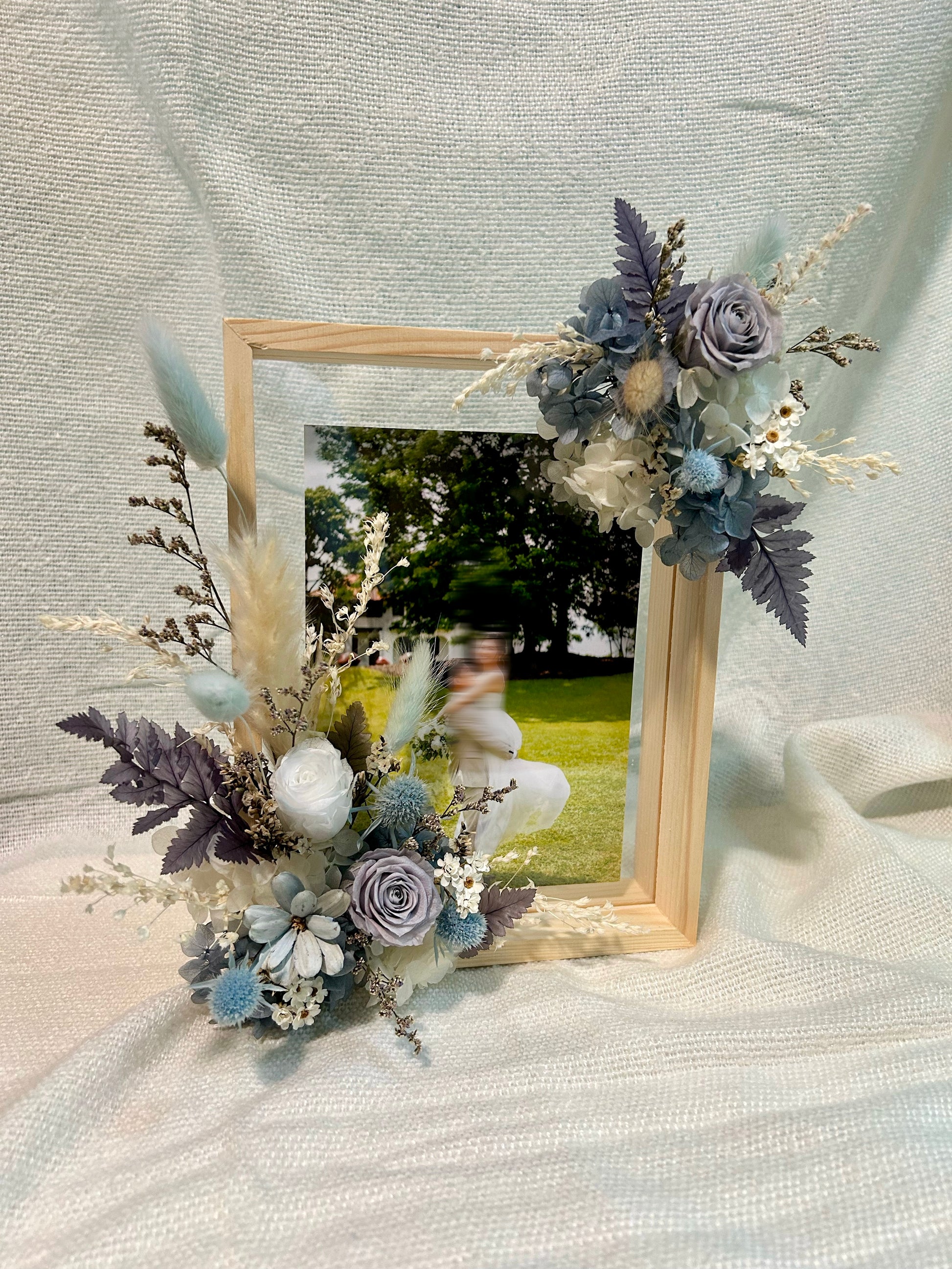 Ocean bloom floral frame with photo