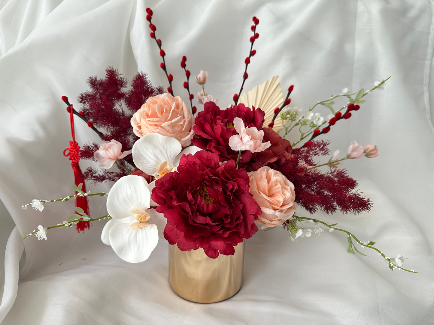 CNY 2025 faux flower vase display
