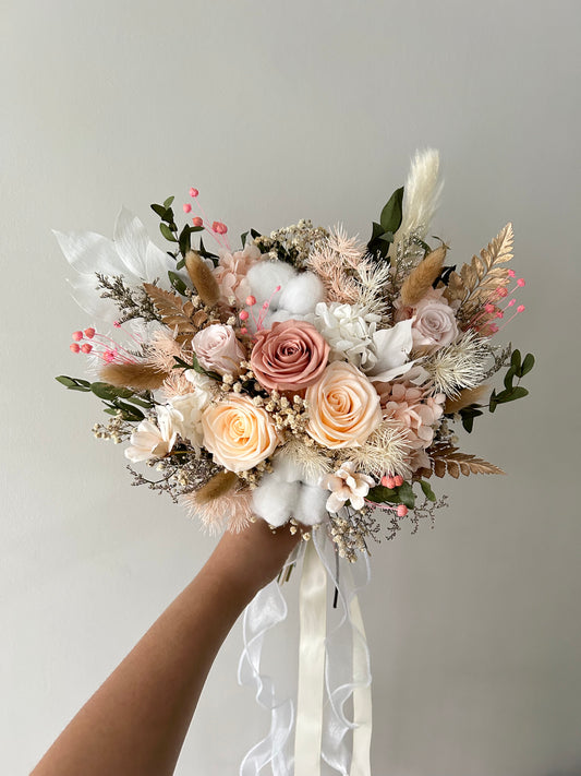 Preserved Flower Bridal Bouquet - Champagne