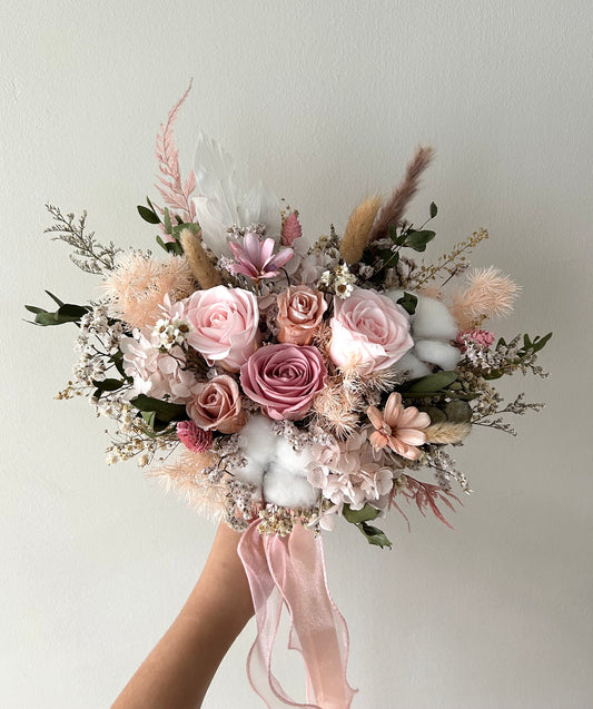 Preserved Flower Bridal Bouquet - Sweet Pink