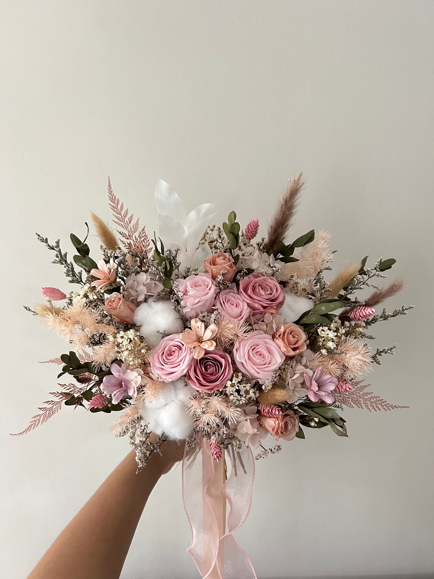 Preserved Flower Bridal Bouquet - Sweet Pink