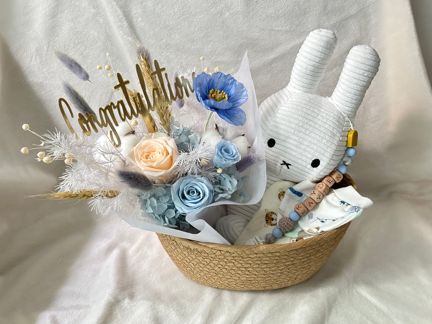 Blue baby gift hamper