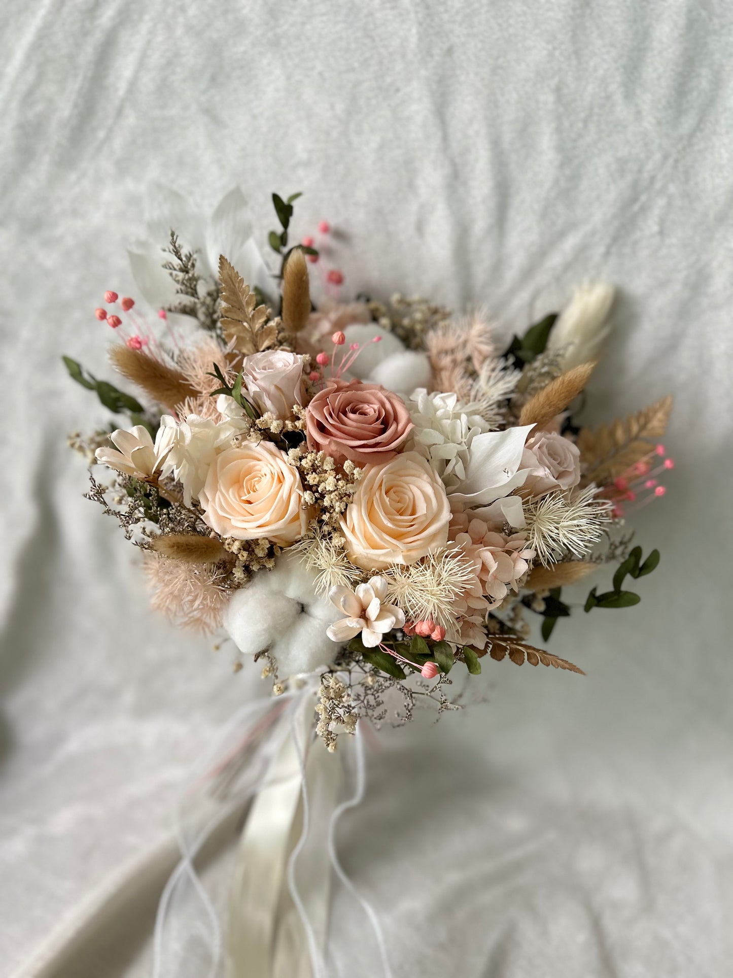 Preserved Flower Bridal Bouquet - Champagne