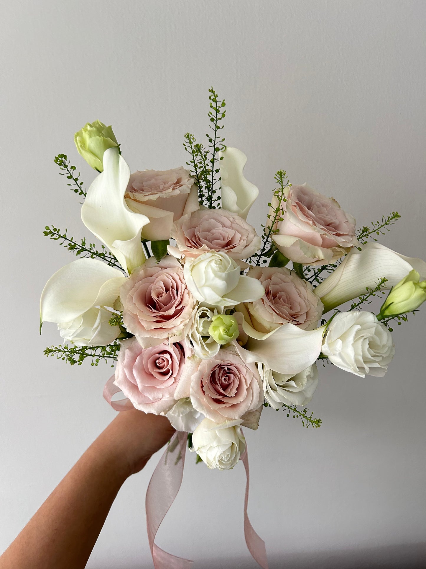 Calla Lily and rose bridal bouquet