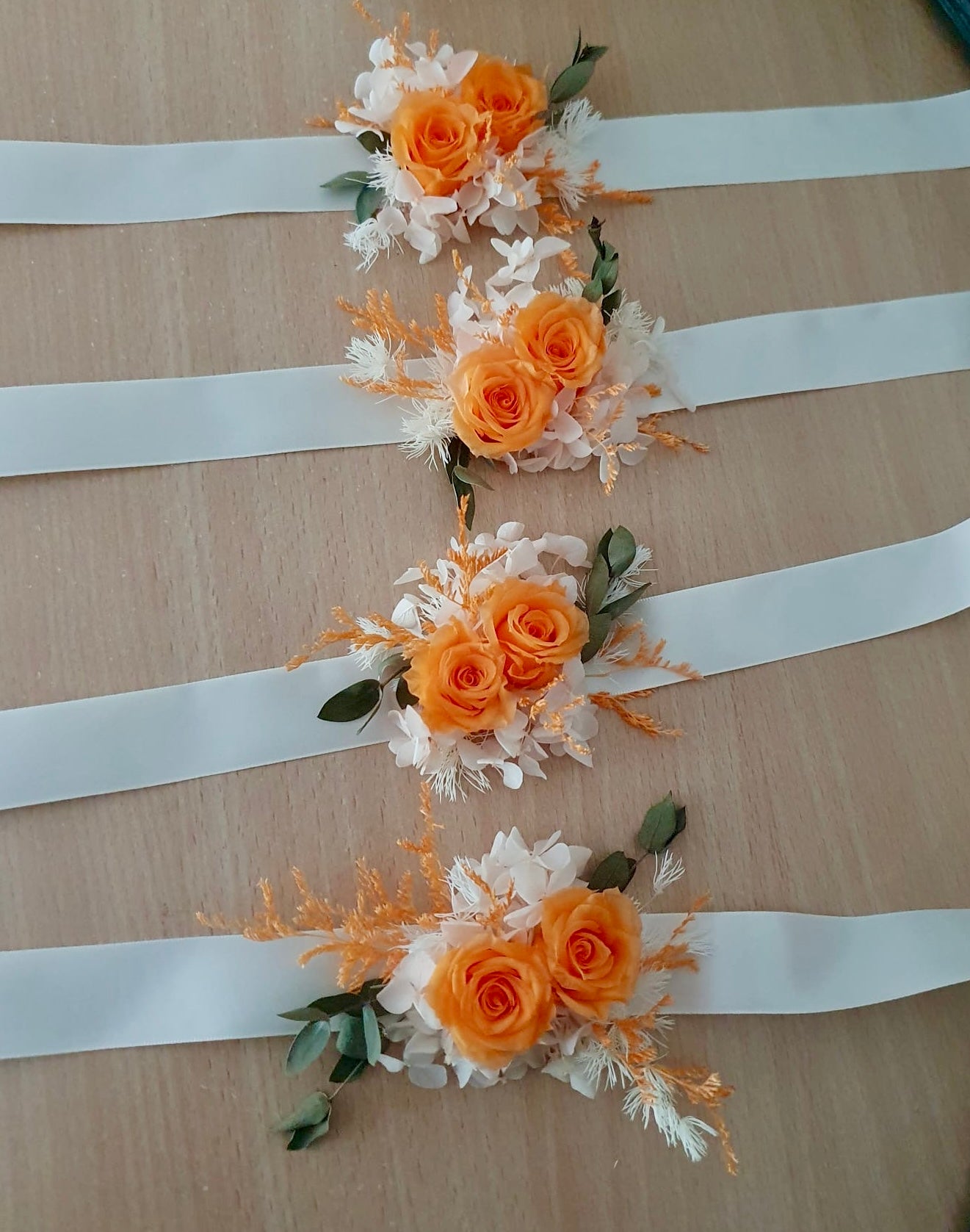 Wedding Boutonnière, Wrist Corsages and Posies